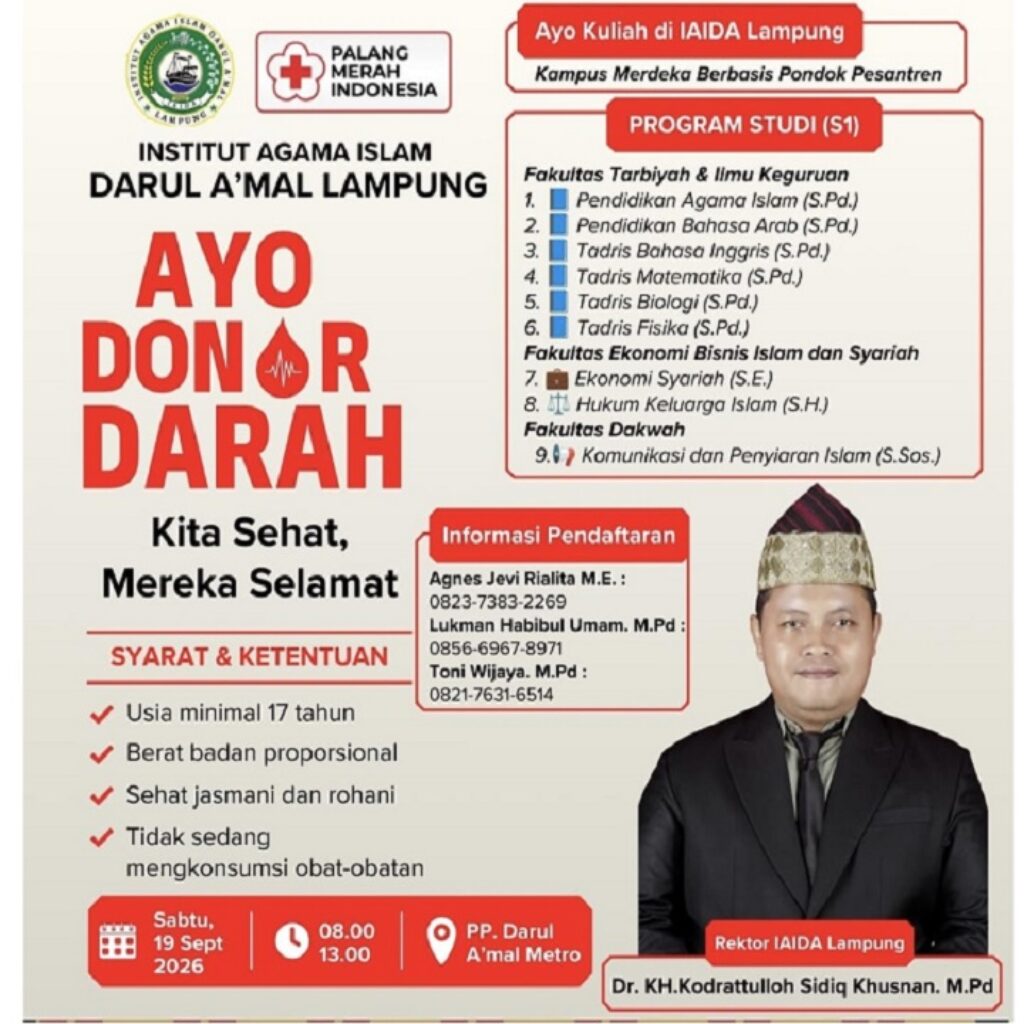 IAIDA Lampung Ajak Sivitas Akademika Donor Darah untuk Perkuat Kepedulian Sosial