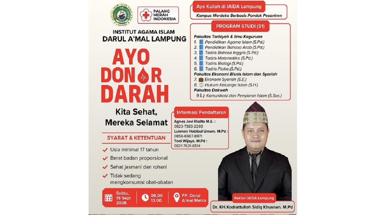 IAIDA Lampung Ajak Sivitas Akademika Donor Darah