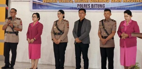 Kompol Daniel Korompis Haru Saat Pisah Sambut Wakapolres Bitung