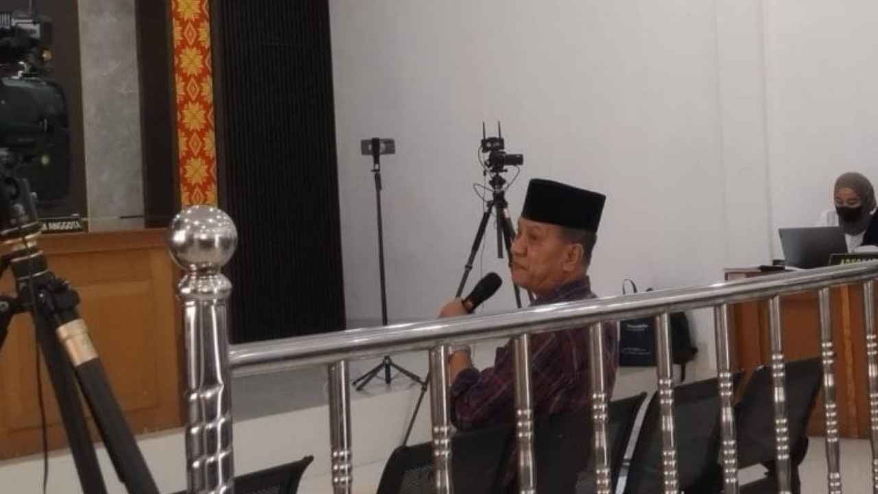 Sidang dugaan korupsi pengadaan Chromebook dan Smart Board Disdikbud Muara Enim di Pengadilan Tipikor Palembang.