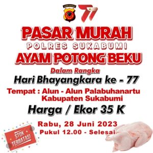 2 Ton Ayam Beku Disediakan di Pasar Murah Polres Sukabumi