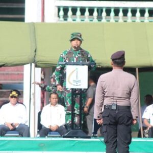 Kodim 0107/Asel Gelar Apel Gabungan Kesiapan Penanggulangan Bencana Alam Terintegrasi Kab Aceh Selatan Tahun 2023