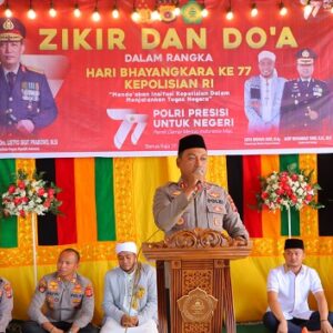 Sambut Hari Bhayangkara ke 77, Polres Aceh Tamiang Gelar Dzikir dan Do’a Bersama