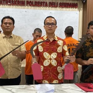 Sat Reskrim Polresta Deli Serdang Amankan Geng Motor dan Barang Bukti Sajam