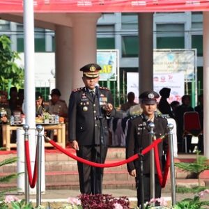Polres Lebak Gelar Upacara Peringatan HUT Bhayangkara ke 77 tahun 2023 di Alun-alun Rangkasbitung