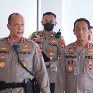 Pasca Kerusuhan, Kapolres Banyuasin didampingi Kasat Reskrim datangi tempat kejadian perkara