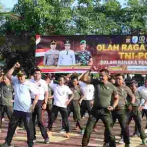 Kapolres Lebak dan Forkompimda Lebak mengadakan Olahraga Bersama di Lapangan Mapolres Lebak