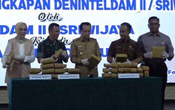 Kodam II Sriwijaya Serahkan 26.164 Kg Sabu kepada BNNP Sumatera Selatan