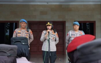 Amankan Rapat Pleno Terbuka Rekapitulasi Tingkat Kabupaten, Polres Pesawaran Terjunkan 150 Personil