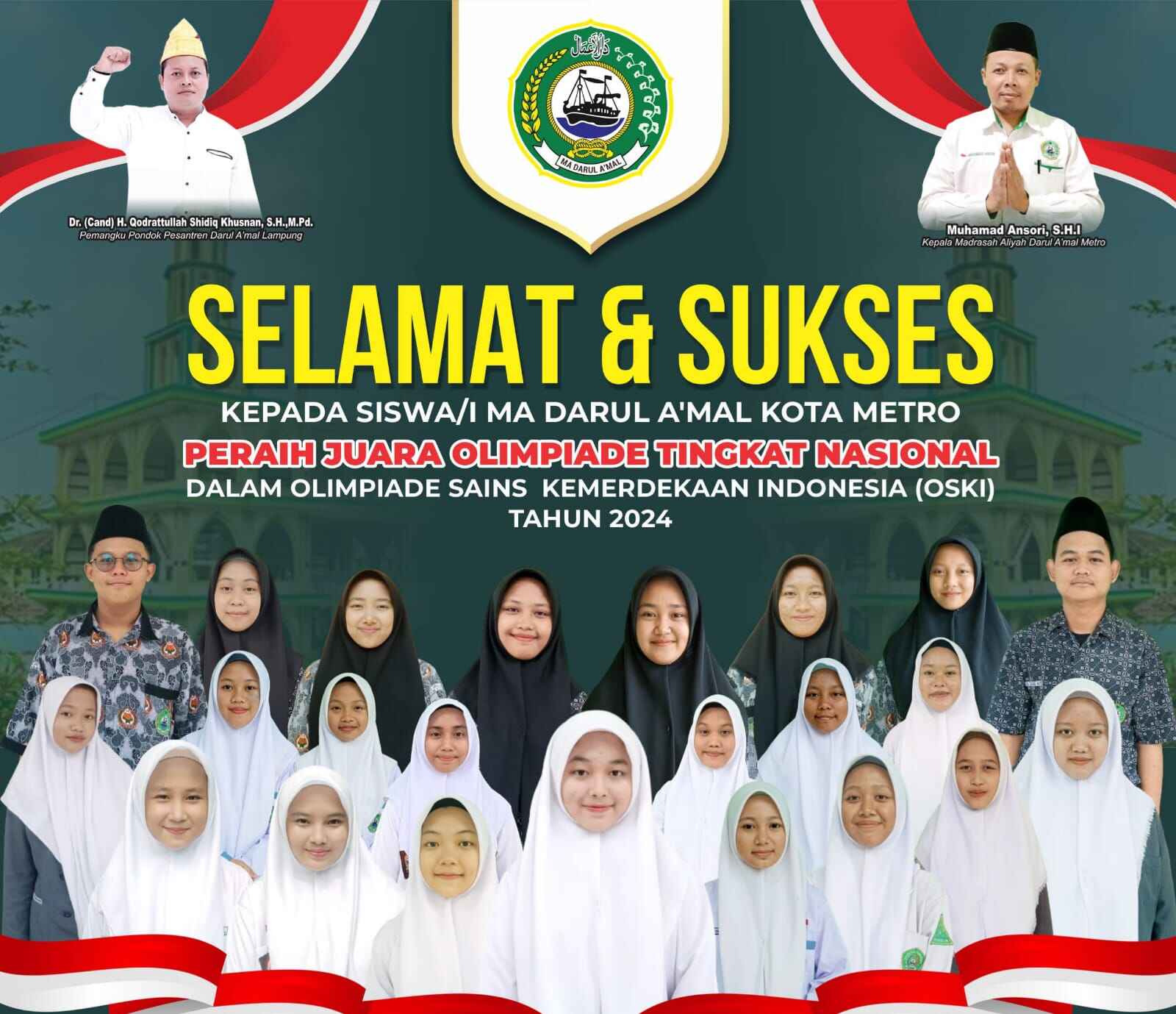 Sabet 34 Medali, Siswa-Siswi MA Darul A'mal Metro Juara Olimpiade Sains Kemerdekaan Indonesia 2024