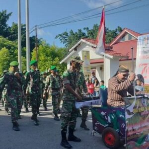 Peringati HUT ke 79 Kemerdekaan RI, Bupati Butur Sambut Gerak Jalan Kreasi Tingkat Kecamatan Kulisusu 