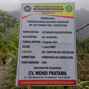 Kejaksaan Negeri dan Inspektorat Aceh Selatan Didesak Tindak Tegas Proyek Pembangunan yang Diduga Asal Jadi