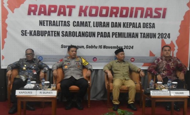 PJ. Bupati Hadiri Rakor Netralitas Camat, Lurah dan Kades se-Kabupaten Sarolangun