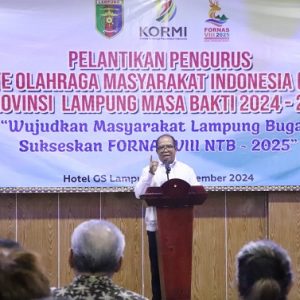 Pelantikan KORMI, Pj. Gubernur Lampung : Semoga amanah dan tanggung jawab penuh dedikasi dan integritas