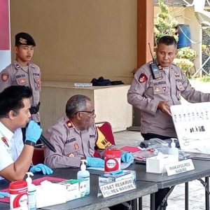 Wakili Kapolres, Wakapolres Nabire pimpin konferensi pers hasil ungkap kasus