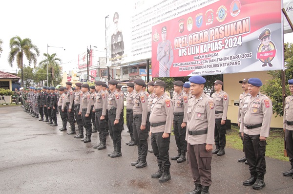 Gelar Apel Pasukan Operasi Lilin 2024, Kapolres Ketapang Siap Amankan Perayaan Natal dan Tahun Baru