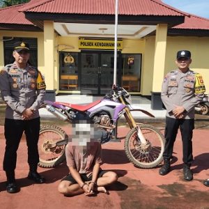 Kapolsek Kendawangan dan Jajaran Amankan Seorang Tersangka Pelaku Curanmor