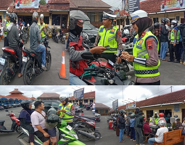 Polwan Cantik, Kanit Gakkum Satlantas Polres Slawi pimpin operasi razia kendaraan