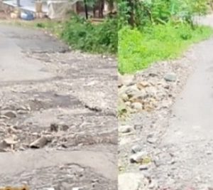 Terkesan dibiarkan, Kondisi Jalan Raya Cirinten Bojong Manik makin parah