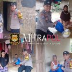 Wakili Kapolres Lebak, Kapolsek Cileles Polres Lebak berikan bansos pada lansia