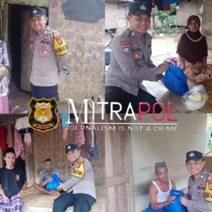 Wakili Kapolres Lebak, Kapolsek Cileles Polres Lebak berikan bansos pada lansia