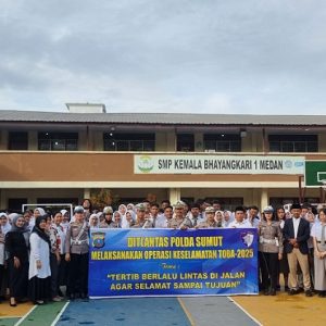 Polda Sumut Gelar Sosialisasi Keselamatan Berlalu Lintas di Sekolah, Siswa Antusias Simak Arahan Polisi