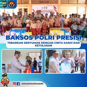 Rangkul Pelajar dan Mahasiswa, Polres Nabire Laksanakan Bakti Sosial Polri Presisi Dengan Cinta Kasih