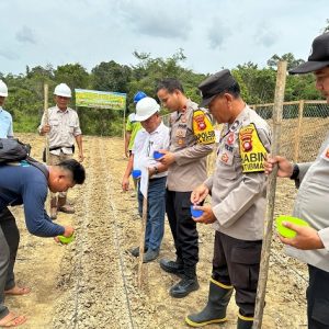 Sukseskan Ketahanan Pangan, Polsek Sandai Bersama PT. Lingga Teja Tanam Jagung
