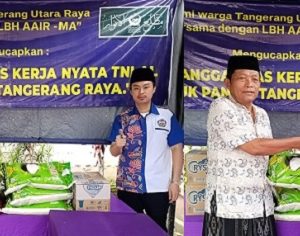 Wakili DPP IPTI dan DPW IPTI Banten, Septeven Huang, S.H serahkan bantuan sembako 