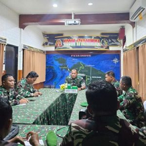 Jaga Kekompakan Seluruh Jajaran, Dandim 1710/Mimika Pimpin Briefing Perwira