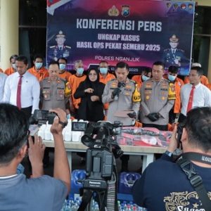 Operasi Pekat Semeru 2025, Polres Nganjuk Berhasil Ungkap Ratusan Kasus