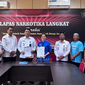Lapas Narkotika Langkat bersama Yayasan Pelatihan Moralitas Budi Pekerti Bangsa Indonesia Tandatangani Perjanjian Kerjasama