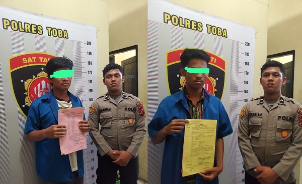 2 Tersangka Pelaku Curanmor ditangkap Tim Jatanras Satreskrim Polres Toba