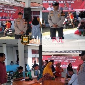 Kapolsek Bojong Manik Bersama Anggota Lakukan Monitoring dan Pengamanan Kegiatan Pasar Murah