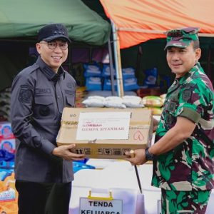 Peduli Kemanusiaan, Pemprov Lampung dan Brigif 4 MAR/BS Salurkan Bantuan Korban Gempa Myanmar