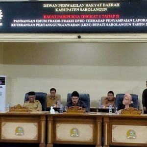 Bupati Sarolangun Hadiri Rapat Paripurna DPRD Sarolangun Tingkat I Tahap II 