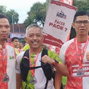Aipda Muhammad Aliuidn, SH, Peraih Pin Emas Kapolda Sumsel Tahun 2022 Jadi Peserta Lomba Lari Musi 5K