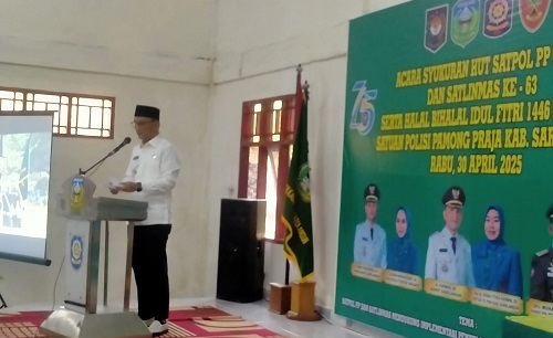 Hadiri Tasyakuran HUT ke 75 Pol PP, Bupati Sarolangun Apresiasi Pol PP Laksanakan Lomba Siskamling