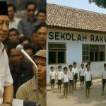 Presiden Soeharto berdialog dengan petani dalam program Kelompencapir