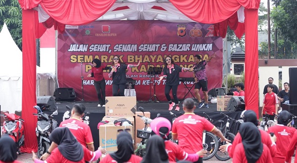  Semarak Hari Bhayangkara ke-79, Polres Karawang gelar olahraga bersama