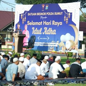 Semarak Idul Adha, Brimob Polda Sumut Rayakan Hari Raya Bersama Masyarakat 