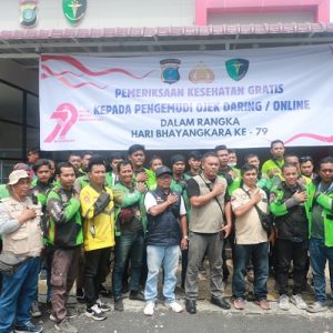 Ratusan Pengemudi Ojek Online Jalani Pemeriksaan Kesehatan Gratis di RS Bhayangkara TK II Medan