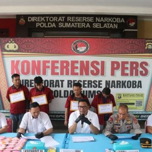 Ditresnarkoba Polda Sumsel Ringkus 4 Kurir Sabu dan Ekstasi di Ogan Ilir