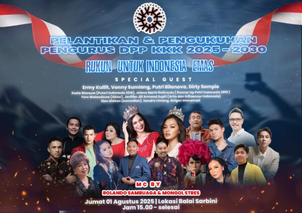 Pelantikan DPP KKK 2025–2030 di Balai Sarbini Tampilkan Keindahan Seni Adat Minahasa