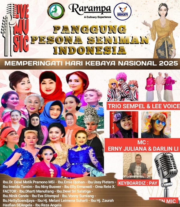 Seniman Indonesia Rayakan Hari Kebaya Nasional Bersama Komunitas PESONA