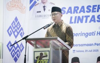Gubernur Lampung Rahmat Mirzani Djausal memberikan sambutan dalam peringatan Harlah KNPI ke-52