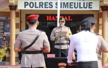 Upacara serah terima jabatan Polres Simeulue 2025