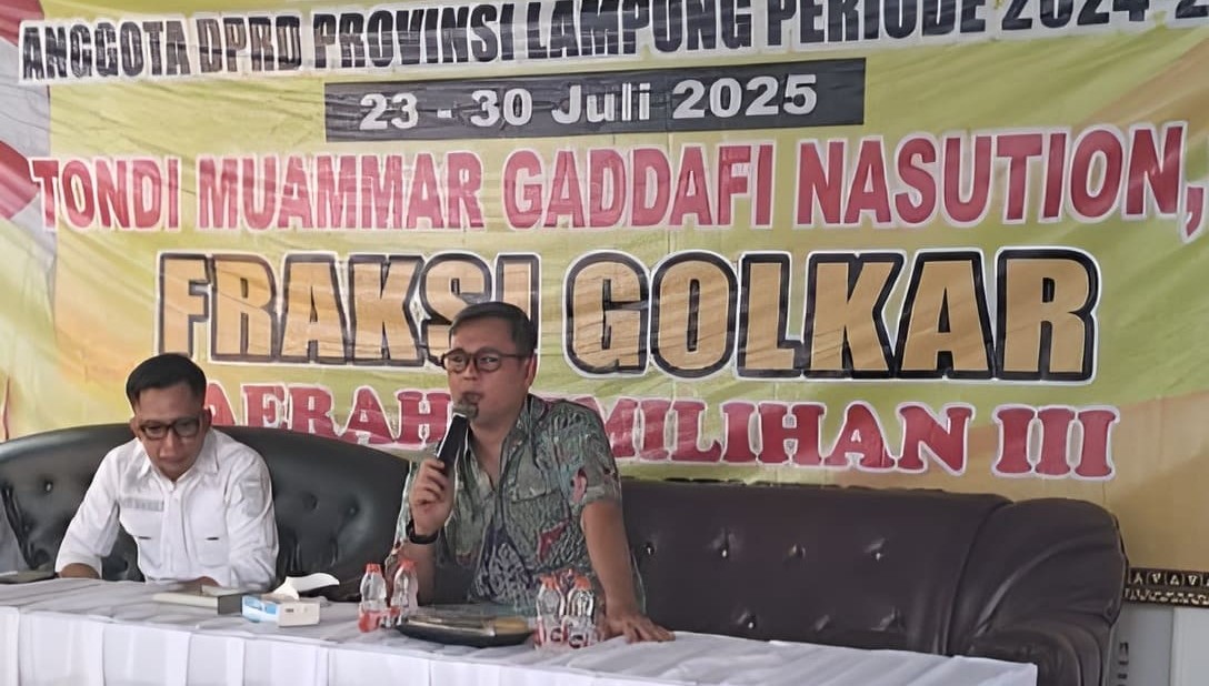 Tondi Nasution saat kegiatan Reses di Metro