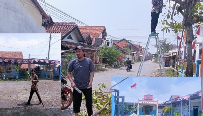 Sambut HUT Ke-80 Kemerdekaan RI, Pemdes Kaliwlingi Gelar Aksi Bersih-Bersih dan Pemasangan Atribut Merah Putih