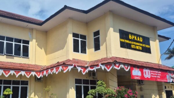 Kantor BPKAD Metro yang menjadi sorotan atas belanja ATK miliaran rupiah
